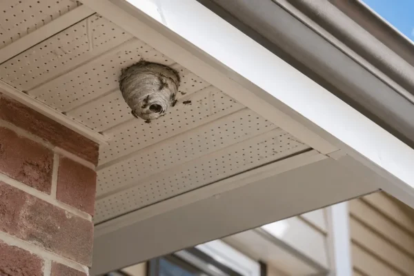 Wasp nest under the eaves of a Whitby home