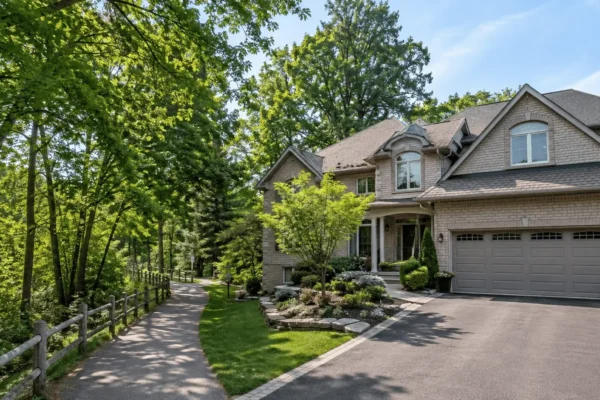 Home in Aurora, Ontario near a wooded ravine trail