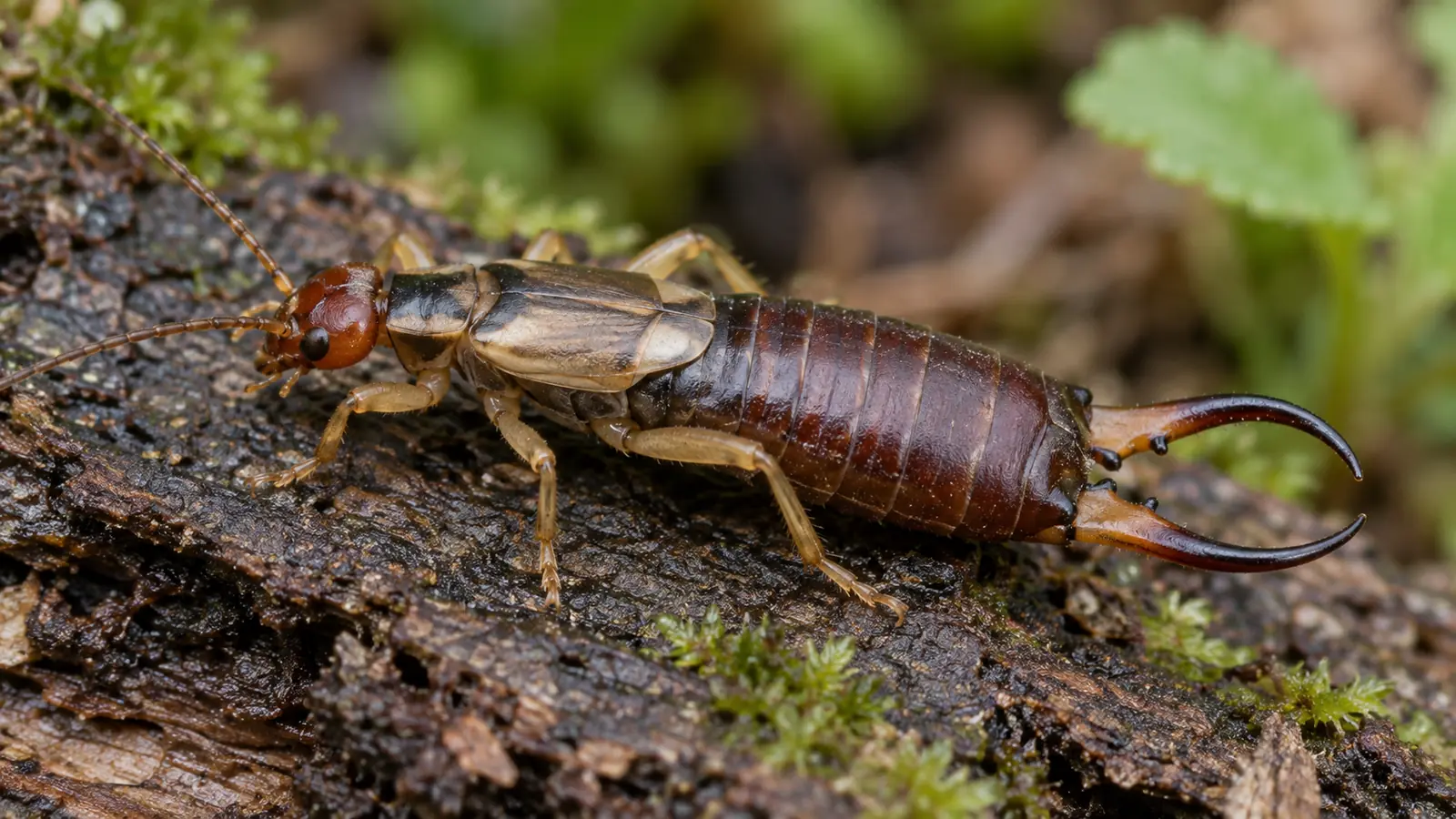 Close-up of earwig pincers (cerci)