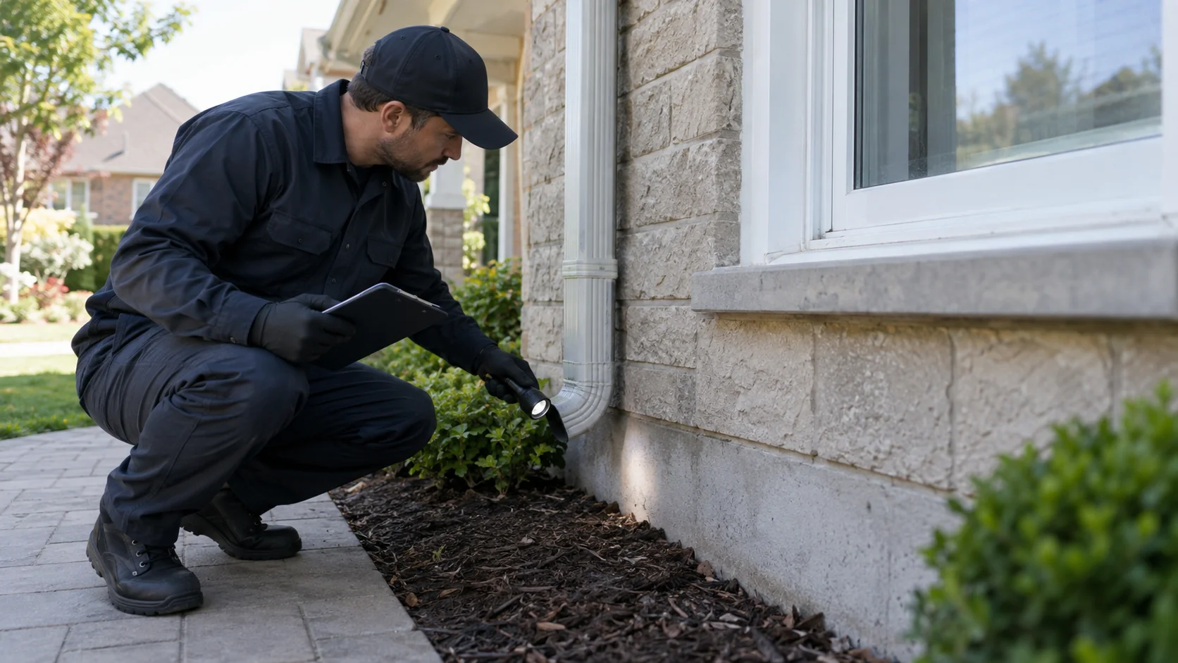 Licensed pest control technician inspecting a GTA home