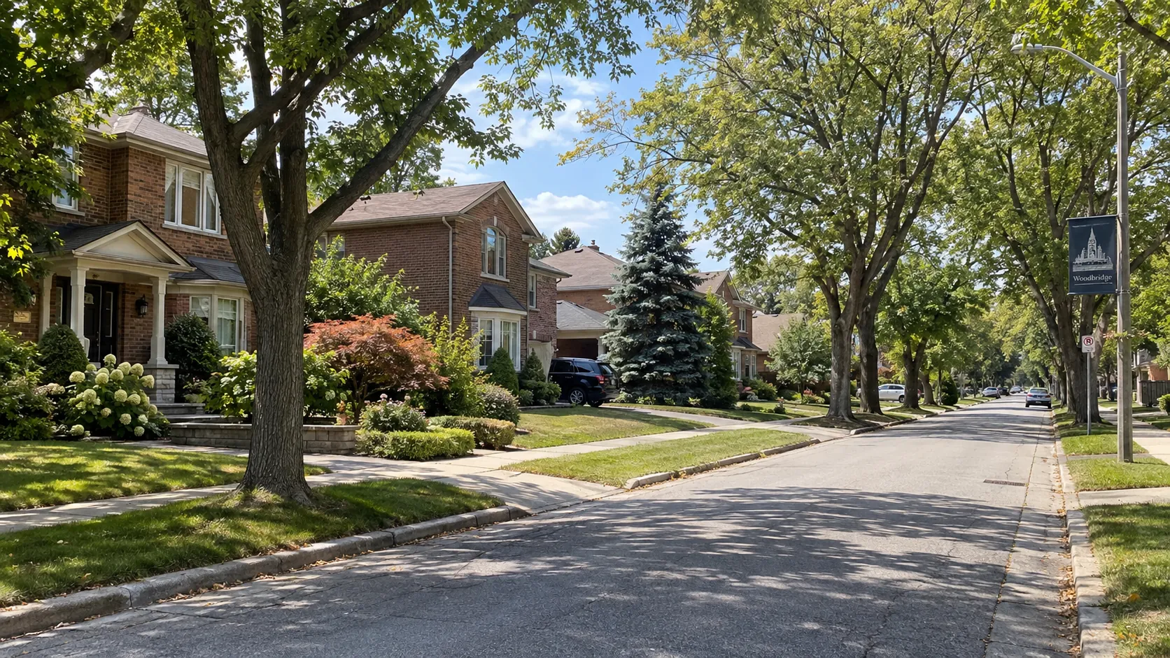 Older residential street in Woodbridge, Vaughan