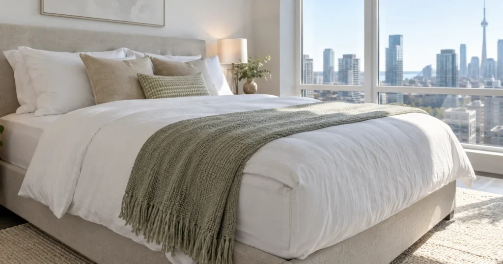 Bedroom being prepared for bed bug treatment in the GTA