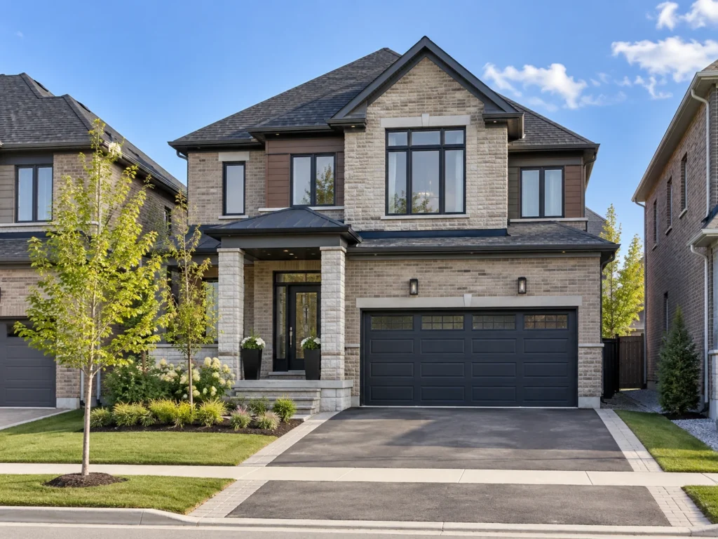 Newer subdivision home exterior in Stouffville
