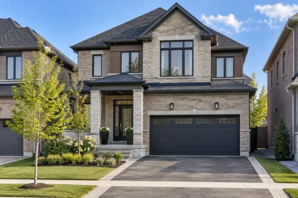 Newer subdivision home exterior in Stouffville