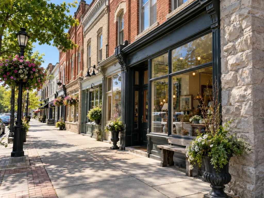 Historic storefront or older building exterior on Brock Street in Uxbridge