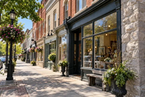 Historic storefront or older building exterior on Brock Street in Uxbridge